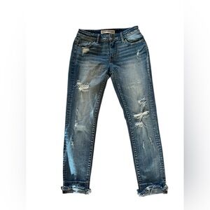 BKE Stella Mid-Rise Slim Fit Distressed Ankle Jeans Size 24